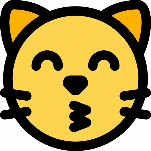Cat, kissing, smiling, eyes, emoticons, animal icon - Download on Iconfinder