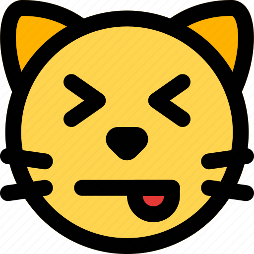 Cat, squinting, tongue, emoticons, animal icon - Download on Iconfinder