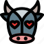 cow, heart, eyes, emoticons, animal 
