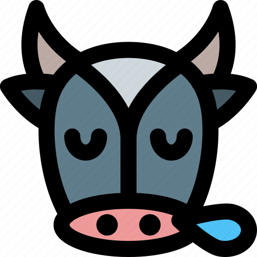 Cow, snoring, emoticons, animal icon - Download on Iconfinder