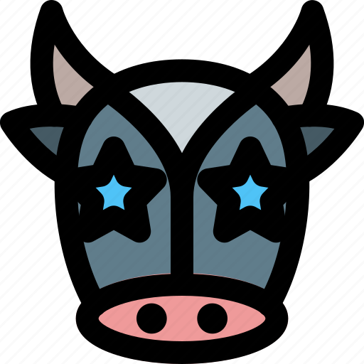 Cow, star, struck, emoticons, animal icon - Download on Iconfinder