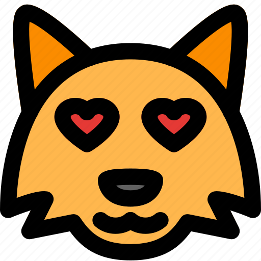 Fox, heart, eyes, emoticons, animal icon - Download on Iconfinder