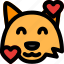 fox, smiling, with, hearts, emoticons, animal 