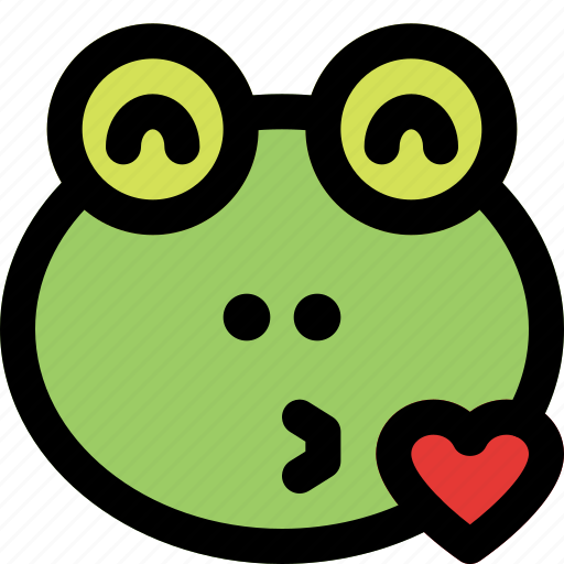 Frog, blowing, kiss, emoticons, animal icon - Download on Iconfinder