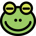 frog, closed, eyes, emoticons, animal