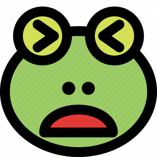 Frog, frowning, open, mouth, squinting, emoticons, animal icon - Download on Iconfinder