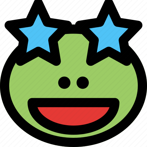 Frog, grinning, star, struck, emoticons, animal icon - Download on Iconfinder