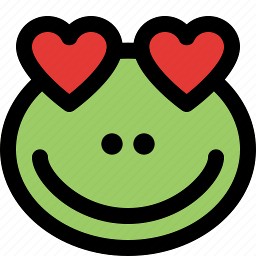 Frog, heart, eyes, emoticons, animal icon - Download on Iconfinder