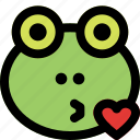 frog, kiss, emoticons, animal
