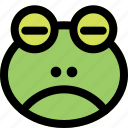 frog, sad, closed, eyes, emoticons, animal