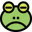 frog, sad, closed, eyes, emoticons, animal 