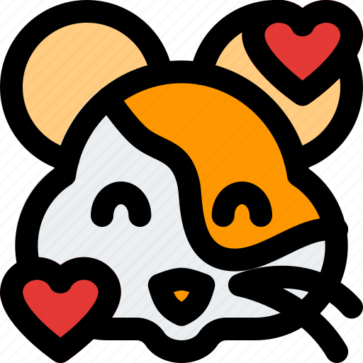 Hamster, smiling, with, hearts, emoticons, animal icon - Download on Iconfinder