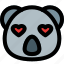 koala, heart, eyes, emoticons, animal 