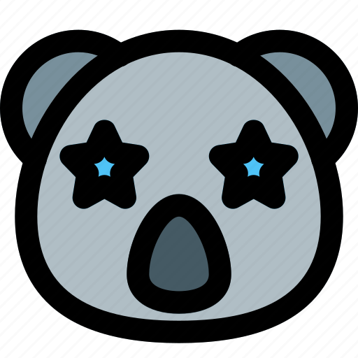 Koala, star, struck, emoticons, animal icon - Download on Iconfinder