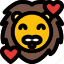 lion, smiling, with, hearts, emoticons, animal 