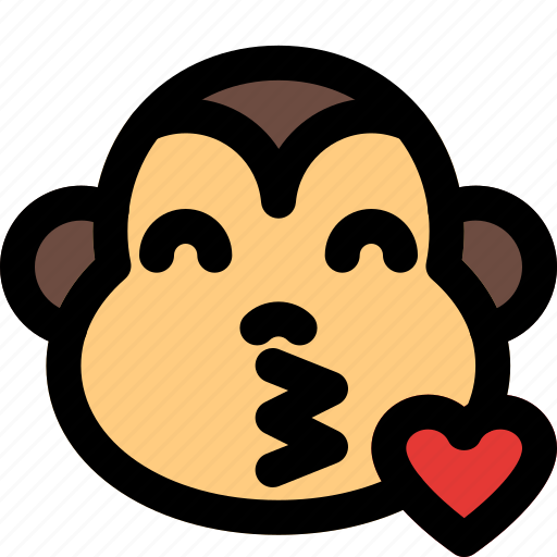 Monkey, blowing, a, kiss, emoticons, animal icon - Download on Iconfinder