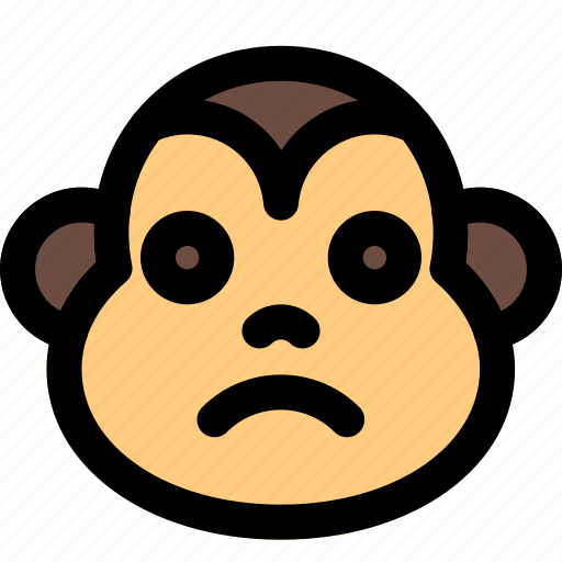 Monkey, frowning, emoticons, animal icon - Download on Iconfinder