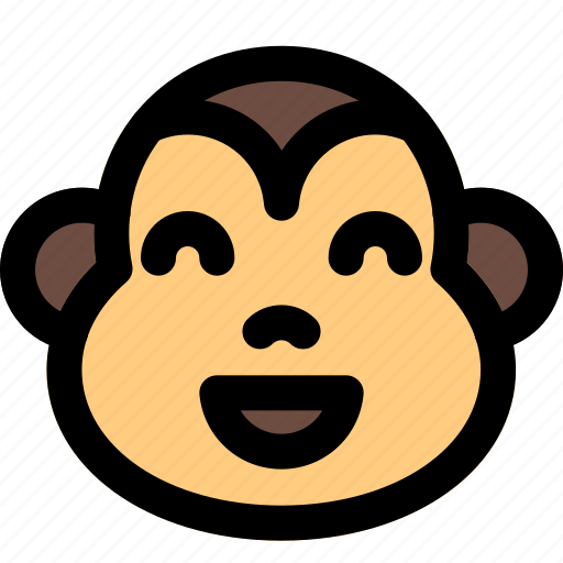 Monkey, grinning, smiling, eyes, emoticons, animal icon - Download on Iconfinder