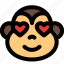 monkey, heart, emoticon, eyes 