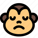monkey, sad, face, emoticons, animal