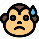 monkey, sad, sweat, emoticon
