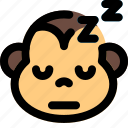 monkey, sleeping, emoticons, animal