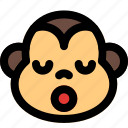 monkey, sleepy, emoticon, expression, animal