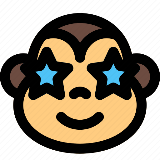 Monkey, star struck, emoticons, emoji icon - Download on Iconfinder