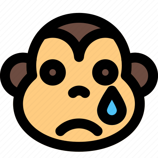Monkey, tear, sad, expression, emoticon, animal icon - Download on Iconfinder