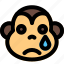 monkey, tear, sad, expression, emoticon, animal 