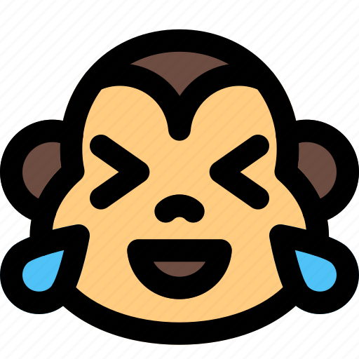 Monkey, tears, joy, animal, emoticon icon - Download on Iconfinder