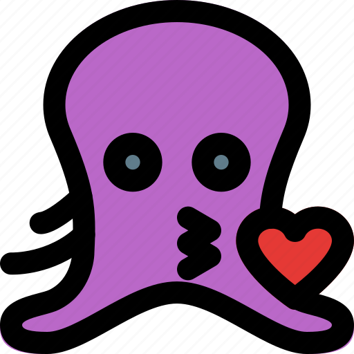 Octopus, kiss, emoticon, heart icon - Download on Iconfinder