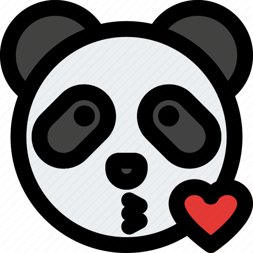 Panda, blowing, kiss, emoticon icon - Download on Iconfinder