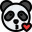 panda, blowing, kiss, emoticon 