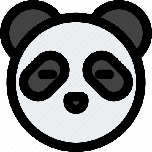 Panda, closed, eyes, without, mouth, emoticons, animal icon - Download on Iconfinder