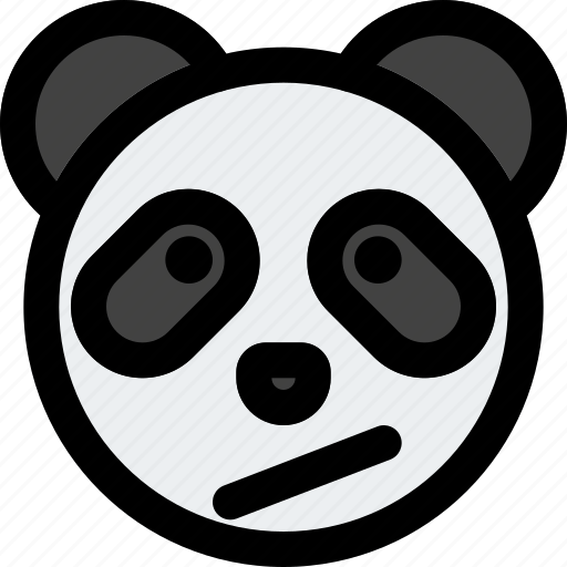 Panda, confused, emoticon, puzzled, emotion icon - Download on Iconfinder