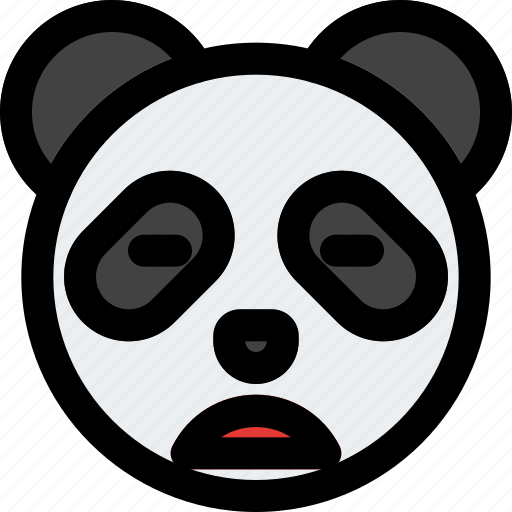 Panda, frowning, open, mouth, closed, eyes, emoticons icon - Download on Iconfinder