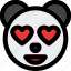 panda, heart, eyes, love, emoticon 