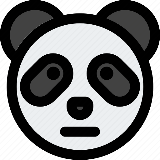 Panda, neutral, animal, emoticon icon - Download on Iconfinder