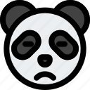 panda, sad, face, emoticons, animal
