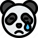 panda, sad, tear, emoticons, animal