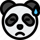 panda, sad, sweat, nervous, emoticon