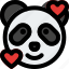 panda, smiling, hearts, emoticon, animal 