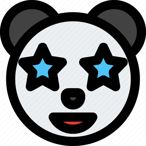 Panda, star, struck, emoticons icon - Download on Iconfinder
