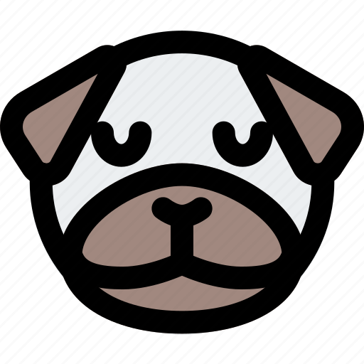 Pug, pensive, emoticons, dog icon - Download on Iconfinder