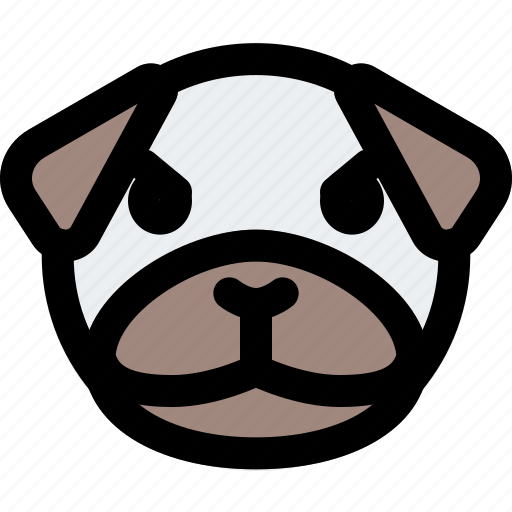 Pug, pouting, animal, emoticon icon - Download on Iconfinder