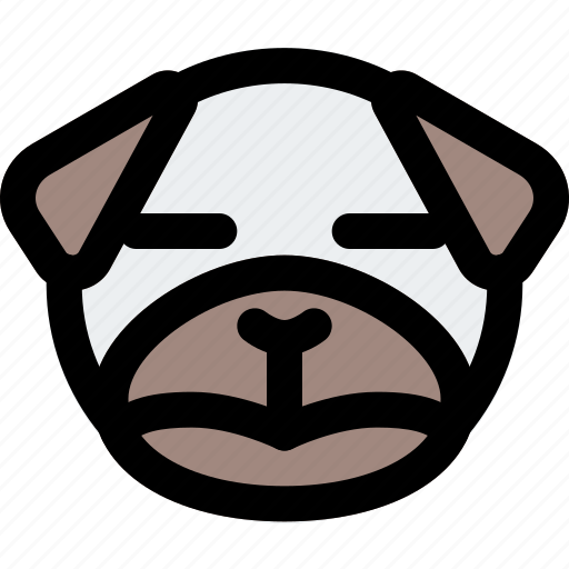Pug, sad, closed, eyes, emoticons, animal icon - Download on Iconfinder