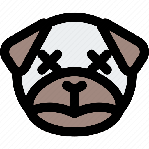 Pug, sad, death, emoticons icon - Download on Iconfinder