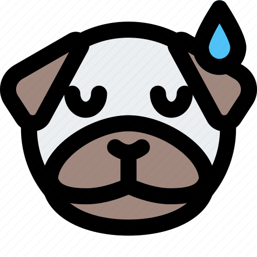 Pug, sad, sweat, emoticons, animal icon - Download on Iconfinder
