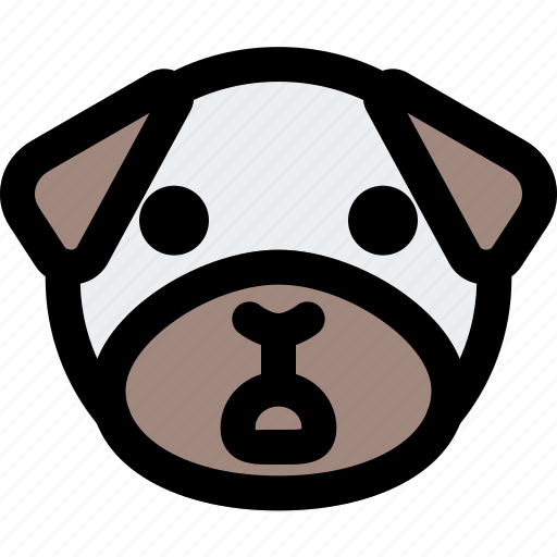 Pug, dog, mouth, open, emoticon icon - Download on Iconfinder